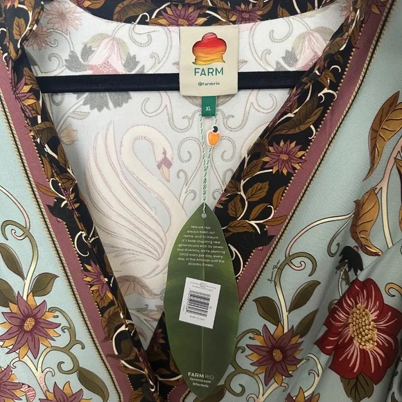 NWT Farm Rio Blue Flowing Beauty Maxi Dress